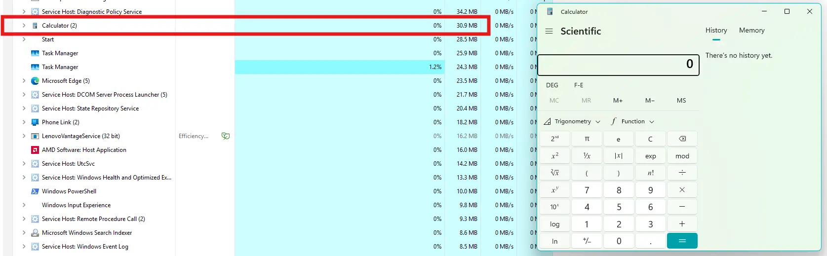 Windows 11 Calculator.